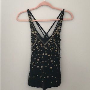 Black sequin urban outfitters tank top